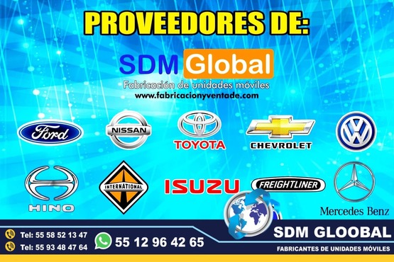 Conversion y Equipamiento de Patrullas nuevas equipadas, Fabricacion y venta de unidades moviles para seguridad publica, privada, rescate, salvamento. SDM Global Mexico somos una empresa líder en el Equipamiento de Patrullas asi como de unidades moviles de rescate, salvamento, proximidad, primer respodiente, equipo tactito, anti motin, fuerzas especiales, semi remolques con personal altamente capasitado para su fabricacion, Roll bar, Tumbaburros, Burrera, Banca central, Defensa trasera, Lona, Rotulacion, Pintura, Torreta de leds, sirena, bocina, codigos, estrobos, luces, etc. somos fabricantes.El término auto o moto Patrulla es utilizado para Patrullar un área concreta asignada. Su función primaria es servir de apoyo a los oficiales de Policía en sus tareas diarias como rondines y traslado de delincuentes. somos fabricantes de unidades moviles especiales.Somos una Empresa Mexicana líder en el Mercado con años de experiencia, especialistas en el Equipamiento de Patrullas Equipadas Cajas y Remolques Unidades Moviles Especiales de Seguridad, Rescate, Salvamento, Salud, Comunicacion, Higine, etc.,Somos fabribricantes directos, distribuidores en todo Mexico, comunicate y te atenderemos personalmente. Conversion y Equipamiento de Patrullas nuevas equipadas, Fabricacion y venta de unidades moviles para seguridad publica, privada, rescate, salvamento. SDM Global Mexico somos una empresa líder en el Equipamiento de Patrullas asi como de unidades moviles de rescate, salvamento, proximidad, primer respodiente, equipo tactito, anti motin, fuerzas especiales, semi remolques con personal altamente capasitado para su fabricacion, Roll bar, Tumbaburros, Burrera, Banca central, Defensa trasera, Lona, Rotulacion, Pintura, Torreta de leds, sirena, bocina, codigos, estrobos, luces, etc. somos fabricantes.El término auto o moto Patrulla es utilizado para Patrullar un área concreta asignada. Su función primaria es servir de apoyo a los oficiales de Policía en sus tareas diarias como rondines y traslado de delincuentes. somos fabricantes de unidades moviles especiales.Somos una Empresa Mexicana líder en el Mercado con años de experiencia, especialistas en el Equipamiento de Patrullas Equipadas Cajas y Remolques Unidades Moviles Especiales de Seguridad, Rescate, Salvamento, Salud, Comunicacion, Higine, etc.,Somos fabribricantes directos, distribuidores en todo Mexico, comunicate y te atenderemos personalmente.