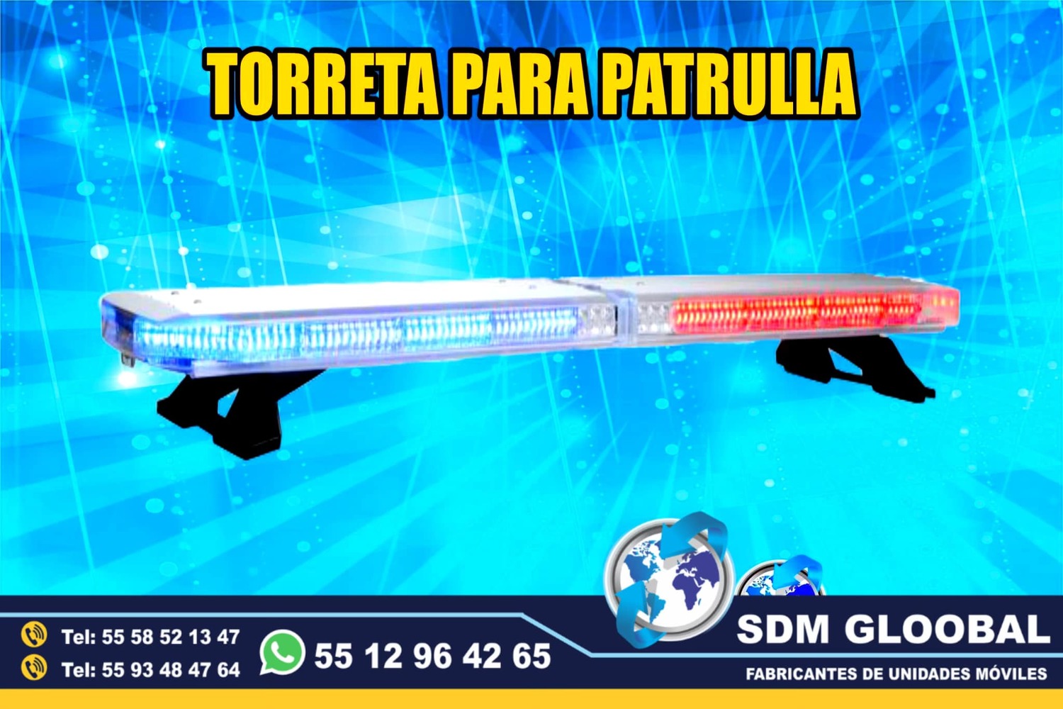 Venta de Torreta de Leds para patrullas rojo azul Federal Signal