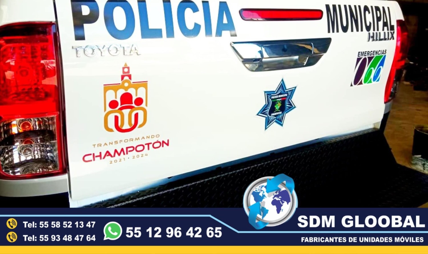 Rotulacion, balizamiento, cromatica de Moto Patrullas pick up sedan<br>