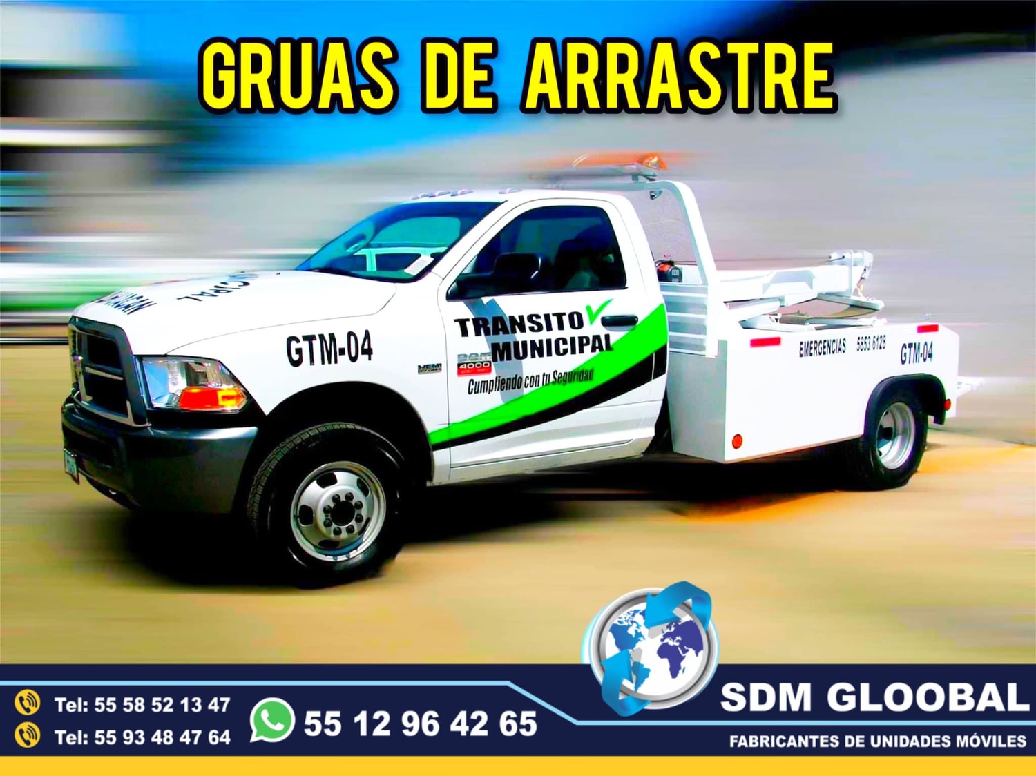 Fabricantes de Gruas de Plataforma para Transito Municipal y Estatal<br>