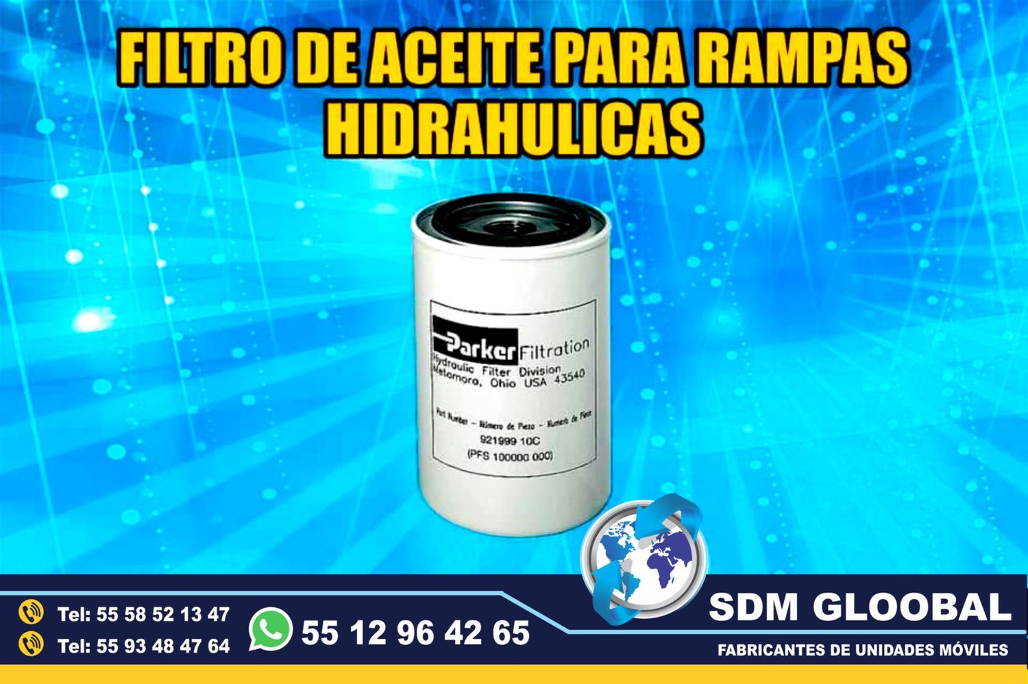 Venta de Filtro de aceite para Rampas Hidraulicas de carga           <br>